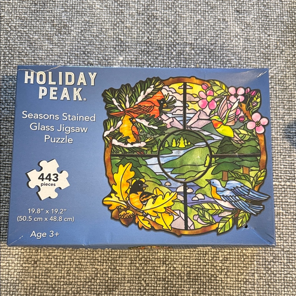 Holiday Peak Seasons Stained Glass Jigsaw Puzzle